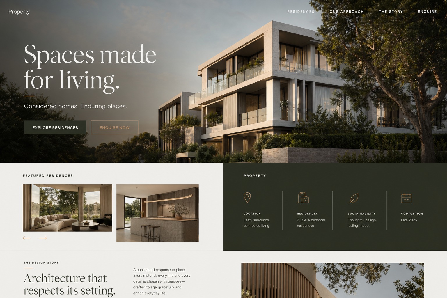 Property homepage prototype