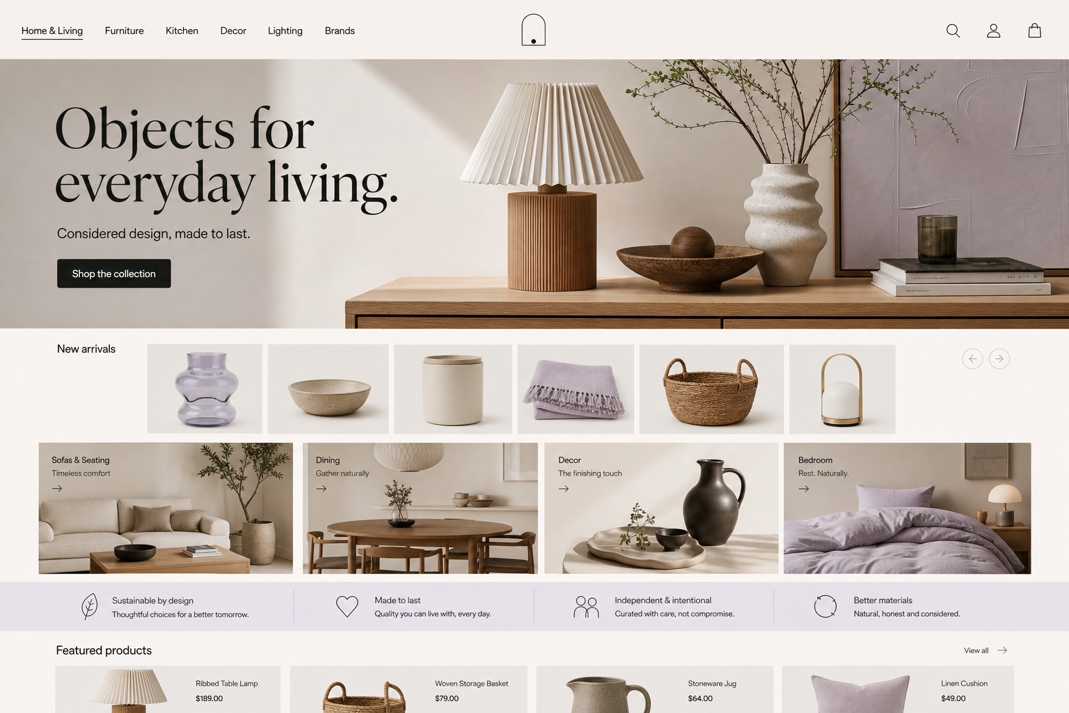 Retail and ecommerce homepage prototype preview